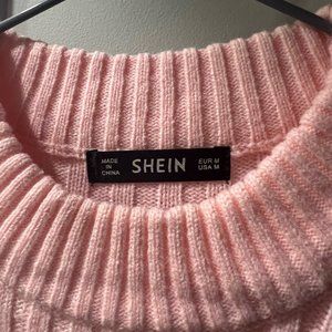 Pink Cropped Shein Sweater